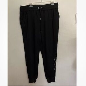 9-10 Bebe Sports Black Sweatpants 2x Ombre Pink Purple Logo